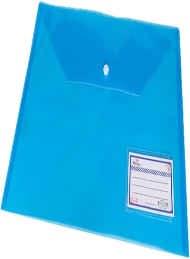 Benge Plastic Button Up Files, Blue